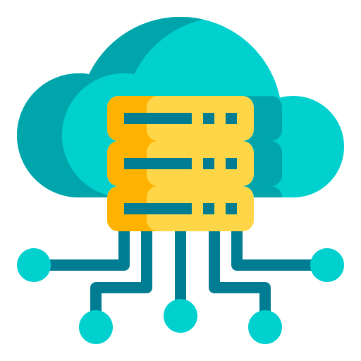 Cloud Computing: An illustration of cloud computing infrastructure, showcasing interconnected servers and data clouds, representing the flexibility and scalability of cloud-based services